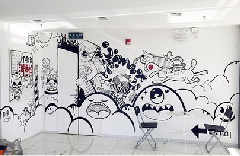  南陵手绘墙并非传统涂鸦。